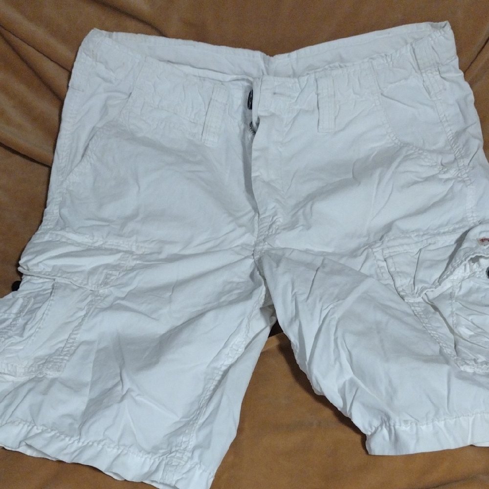 True Religion White Quilted Shorts